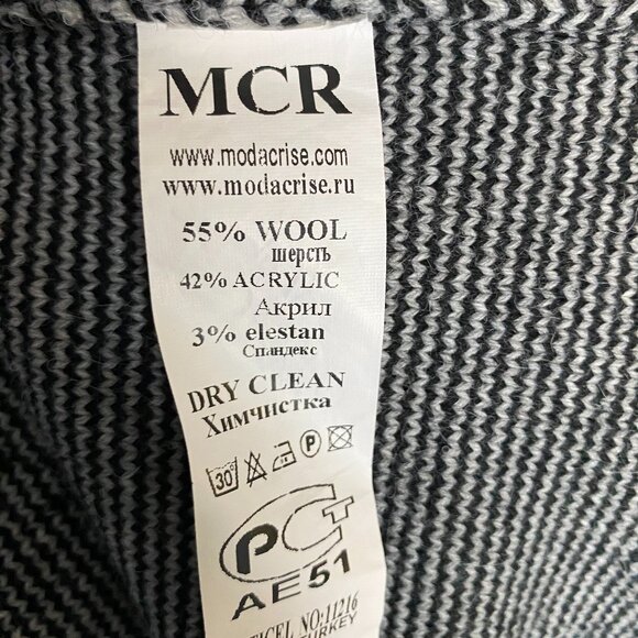 EUC MCR MODACRISE Button Down Black Wool Blend Sweater Knit Cardigan/Jacket sz M - Picture 9 of 9